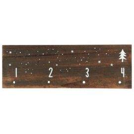 Træskilt Adventkalender 1-4 L35 cm