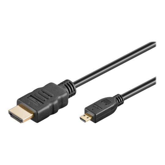 MICRO HDMI TIL HDMI | 2M | GULDBELAGT HDMI 2.0