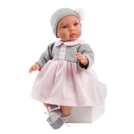 Asi dukker - Leonora dukke i grå og rosa kjole, 46 cm
