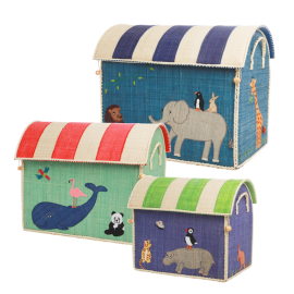 Rice - Large Set of 3 Toy Baskets - Animal Theme