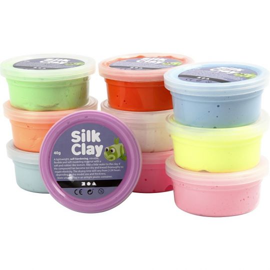 Silk Clay - Basis Farver 10 x 40 g