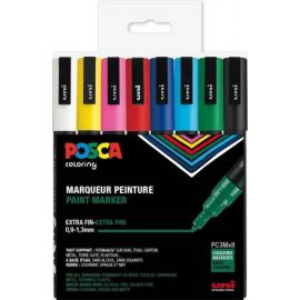 Posca - PC3M - Fin Tip Pen - Basisfarver, 8 stk