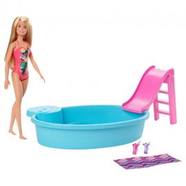 Barbie - Dukke og Pool Legesæt GHL91