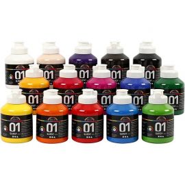 A-Color - Akrylmaling - Blank - 15 x 500 ml