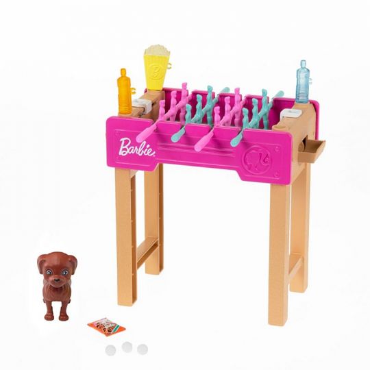 Barbie - Bordfodbold og Kæledyr Mini Legesæt GRG77