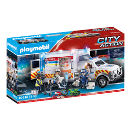 Playmobil - Amerikansk ambulance med lys og lyd 70936