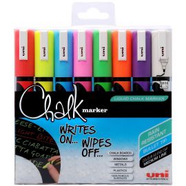 Uni - Chalkmarker 5M - Basis farver, 8 stk