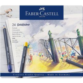 Faber-Castell - Goldfaber farveblyanter, Metalæske med 24 114724