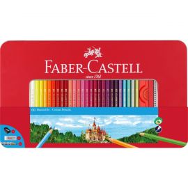 Faber-Castell - Hexagonal farveblyanter, metalæske med 60 stk 115894