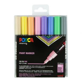 Posca - PC3M - Fin Tip Tusser - Pastel, 8 stk
