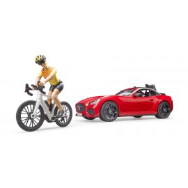 Bruder - Roadster med cycklist og cykel 3485