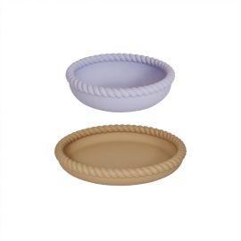 OYOY Mini - Mellow Plate & Bowl - LightRubber/Lavender M107298