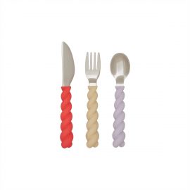 OYOY Mini - Mellow Cutlery - Pack of 3 - Lavender/Vanilla/CherryRed M107331