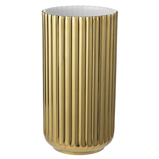 Lyngby Vase H20,5 guld porcelæn