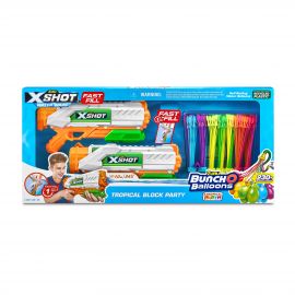 X-Shot Water - Mixed, Standard Fast Fill Block Party, 2X Fast-Fill, 7X Standard Bunch O Balloons