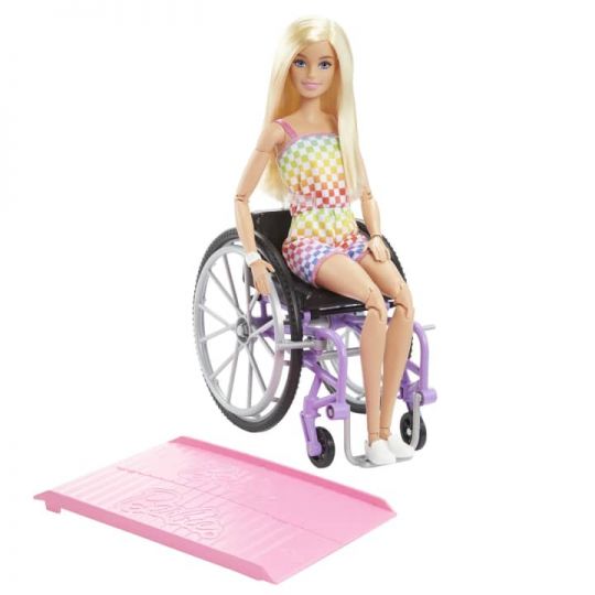 Barbie - Dukke med kørestol og rampe - blond HJT13