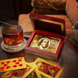Guld Spillekort i Gaveæske