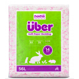 ÜBER - Papirstrøelse 56 L Pink/Hvid