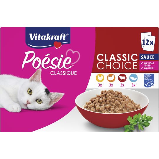 Vitakraft - Poésie Classique sauce, multipakke 12x85gr