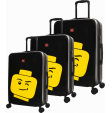 LEGO - ColourBox Minifigure Head Trolley / Kuffert Sæt - 3 Stk - Sort