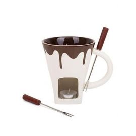 Chocolate Fondue Mug 2 Forks, 1 Candle