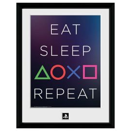PLAYSTATION - Framed print Eat Sleep Repeat 30x40