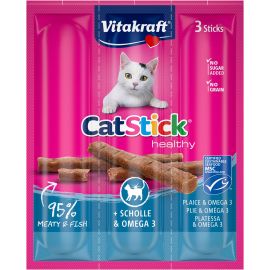 Vitakraft - Cat Stick® med rødspætte og omega-3, MSC, 3 stk