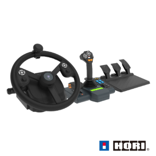 HORI - Farming Control System for PC Windows 11/10 for Farming Simulator with Full-Size Steering Wheel, Control Panel & Pedals