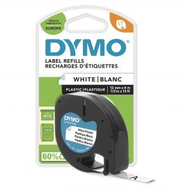 DYMO - LetraTag Tape 12mm x 4m Sort på Hvid