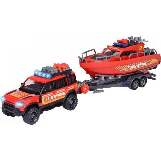 Majorette - Land Rover Fire Rescue w. Boat 213716001038 