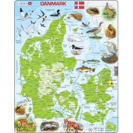 Larsen puslespil - Danmark med dyr 66 brikker