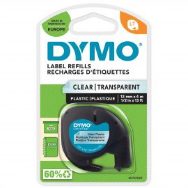 DYMO - LetraTag® Tape Plastic 12mm x 4m black on clear S0721530