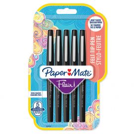 Paper Mate - Flair felt tip pen M Black 5 pack 2028909