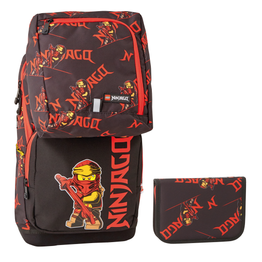 LEGO - Optimo Starter School Bag W. Gym Bag & Pencil Case - Ninjago Red 20254-2302
