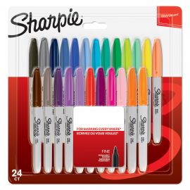 Sharpie - Permanent Marker Fine Assorted Colours 24-Blister 2065405