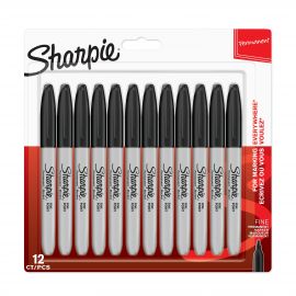 Sharpie - Permanent Markers Fin spids - Sort 12 styk