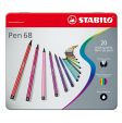 Stabilo - Pen 68 - Metalæske med 20 Tusser