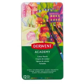 Derwent - Academy Farveblyanter metalæske 12 stk