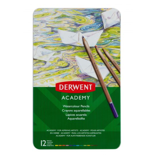 Derwent - Academy Watercolour Metalæske 12 stk