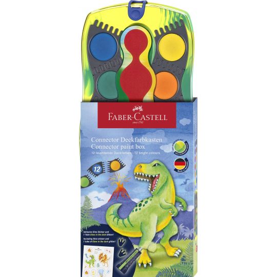 Faber-Castell - Paint box Connector 12 colours dinosaur 125013