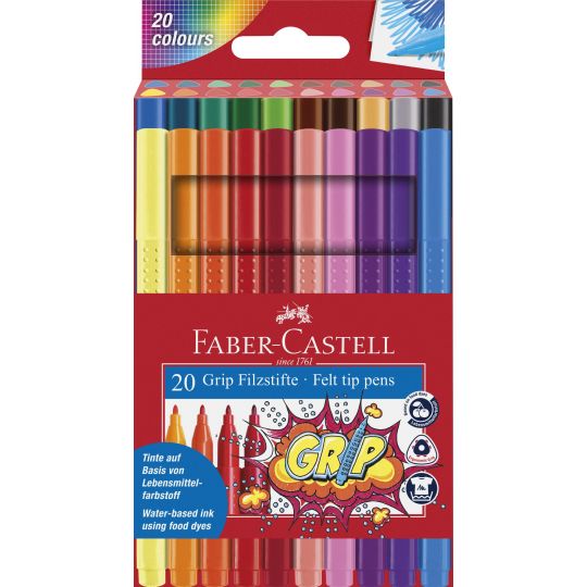Faber-Castell - Fibre-tip pens Grip Colour Marker set 20 pcs 155320