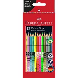 Faber-Castell - 12 Colour Pencil Colour Grip Special Pastel-Neon Box 201569