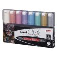 Uni - Chalkmarker 8M - Metallic farver, 8 stk
