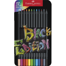 Faber-Castell - Colour Pencils Black Edition tin 12 pcs 116413