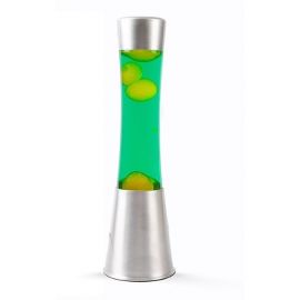 iTotal - Lava Lampe 40 cm - Sølv Base, Grøn Væske og Gul Voks