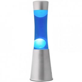 iTotal - Lava Lampe 40 cm - Sølv Base, Blå Væske og Hvid Voks