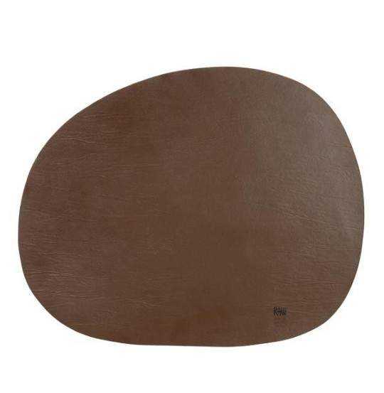 RAW - Recycled brun læderdækkeserviet 41 x 33,5 cm